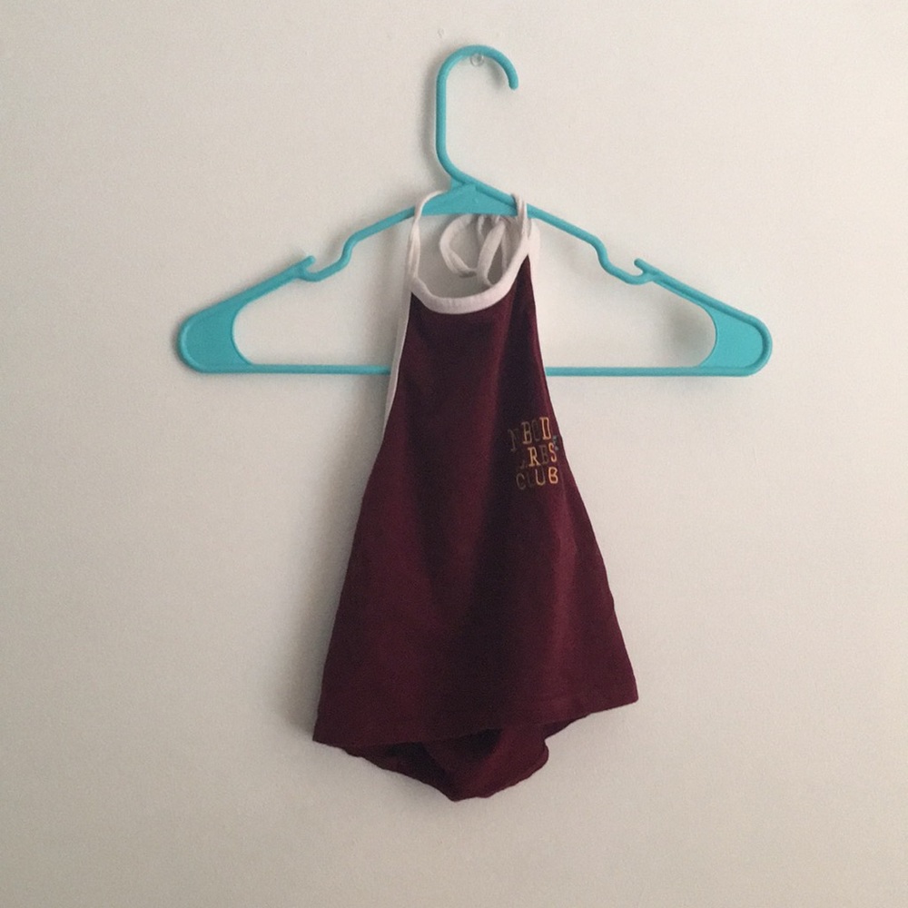 maroon halter crop top